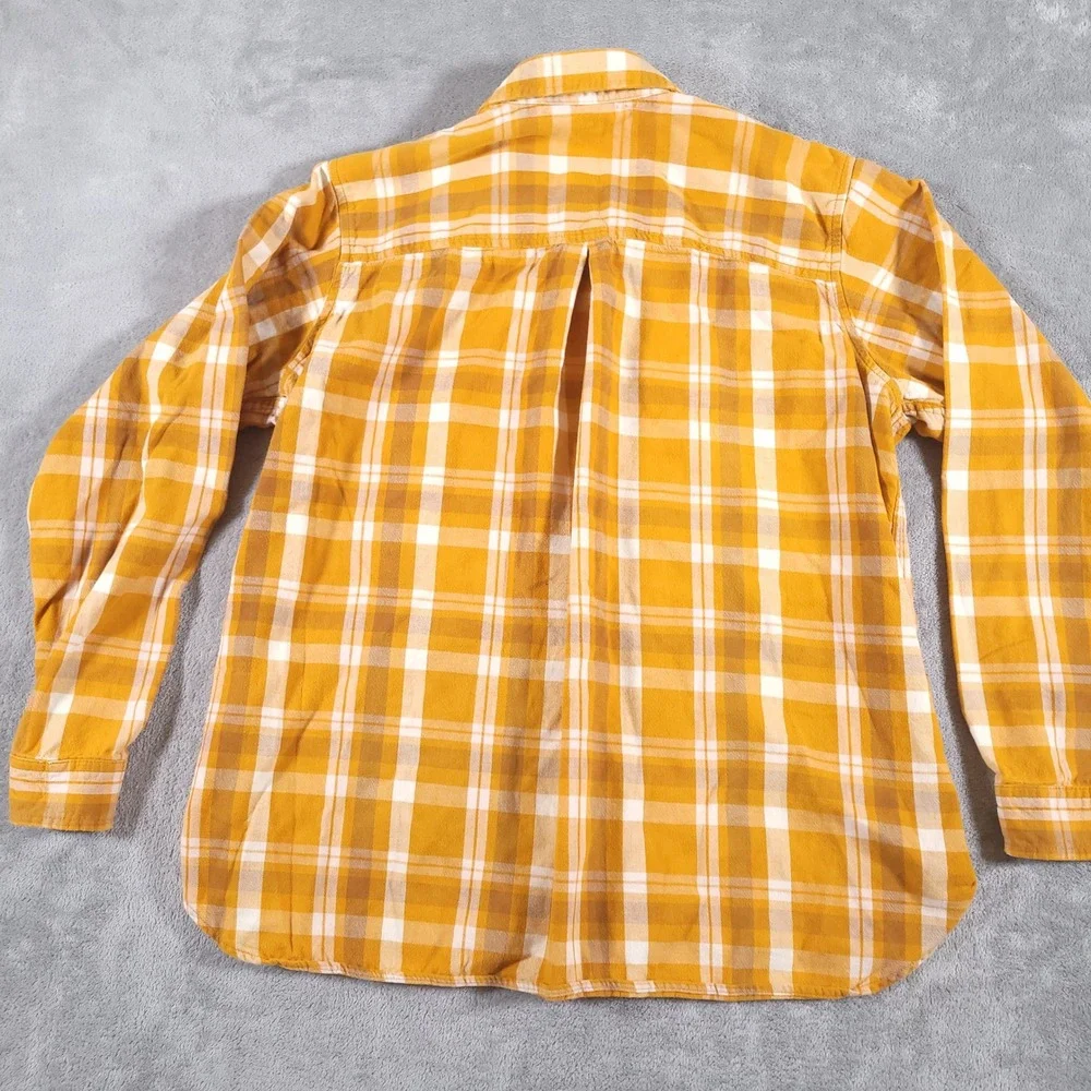REI Co-op Shirt Womens XL Yellow Plaid Flannel Button Up Long Sleeve Outdoor